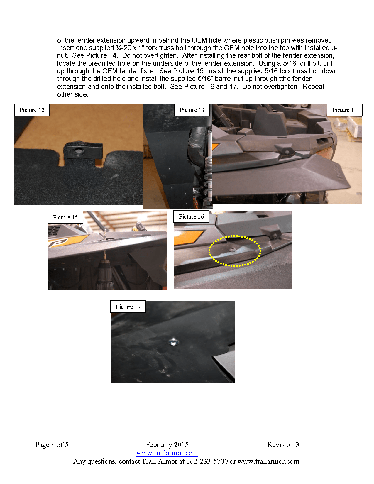 Trail Armor Rear Mud Flap Fender Extensions for 2014-18 Polaris RZR XP 1000 / Turbo