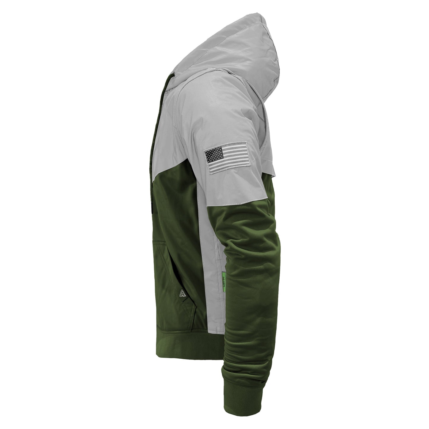 Ultra Reflective Hoodie Army Green Eclipse