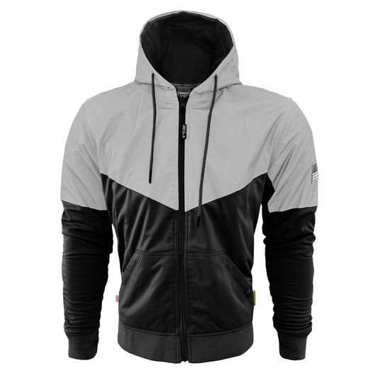 Ultra Reflective Hoodie "Alloy Eclipse" - Black and Silver