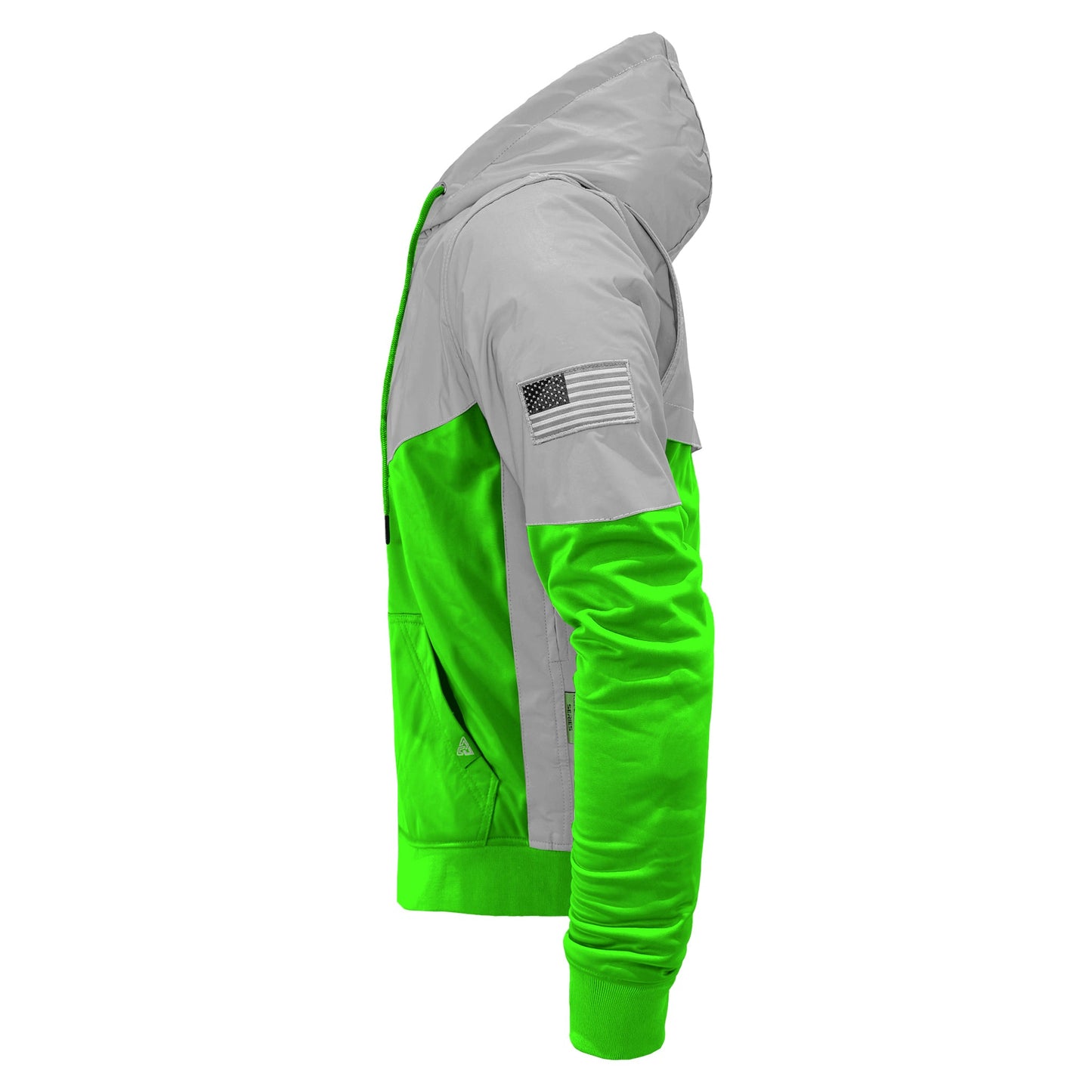 Ultra Reflective Hoodie Green Eclipse