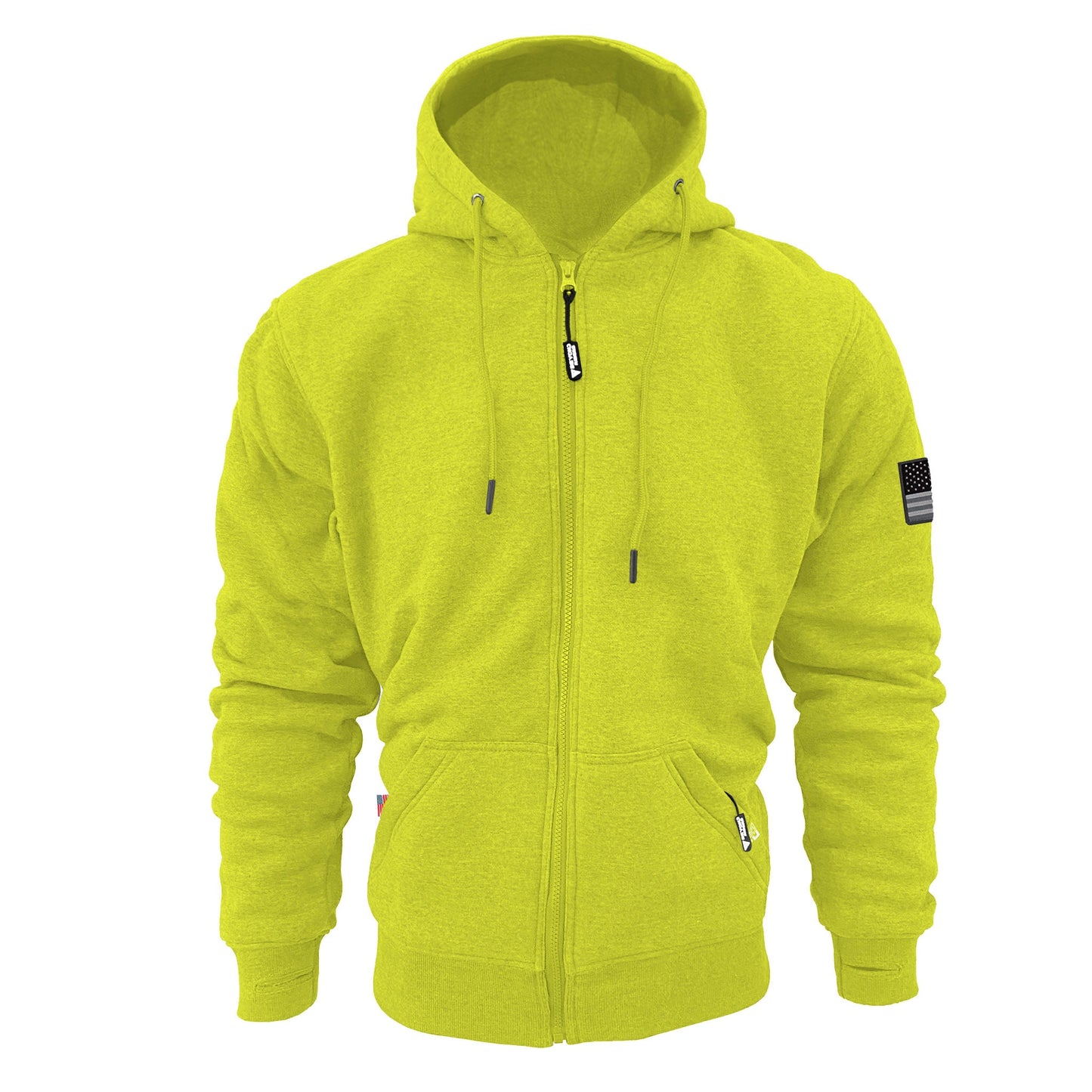 Protective Fleece Unisex Hoodie - Lime Yellow