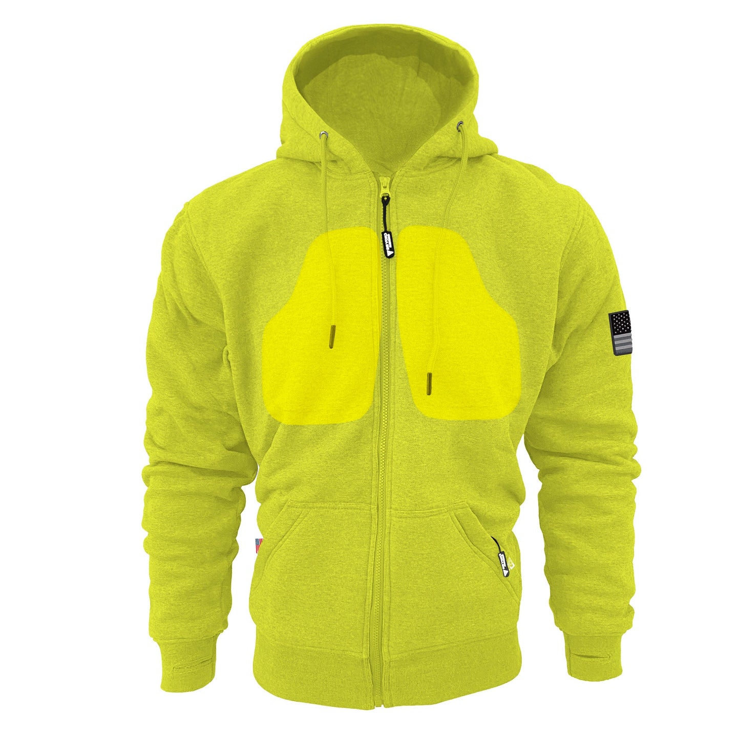 Protective Fleece Unisex Hoodie - Lime Yellow