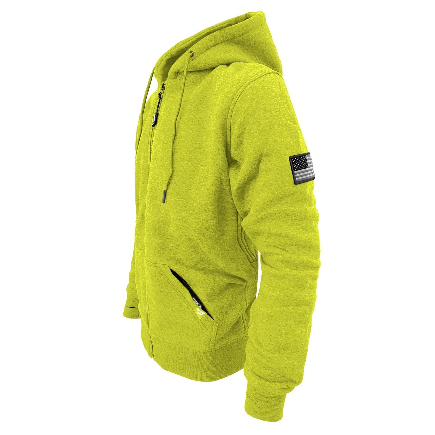Protective Fleece Unisex Hoodie - Lime Yellow