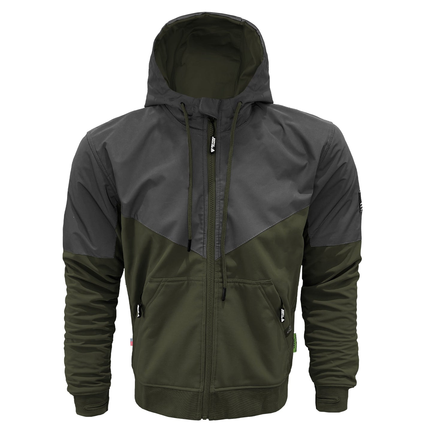 SoftShell Reflective Army Green Nebula Hoodie