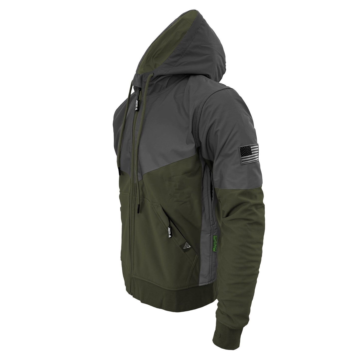 SoftShell Reflective Army Green Nebula Hoodie