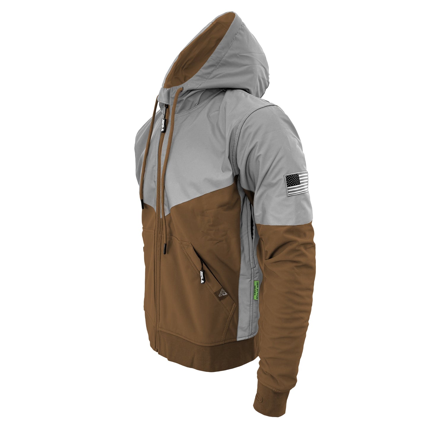 SoftShell Reflective Light Brown Eclipse Hoodie