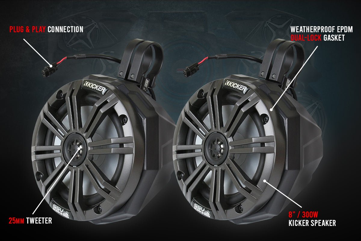 2020-2023 Polaris RZR Pro Phase X Kicker 5-Speaker Plug-&-Play System