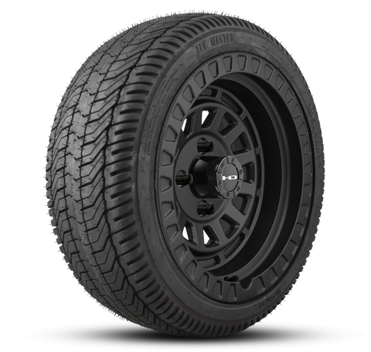 HD Golf Wheel & Tire Package ( 1pc ) 14x7.0 Venture All Satin Black w ( 1pc ) 205/40-14 All-Season Tire