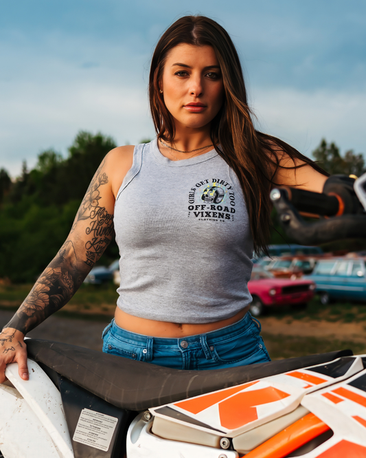 Moto Head Cropped Micro Rib Tank