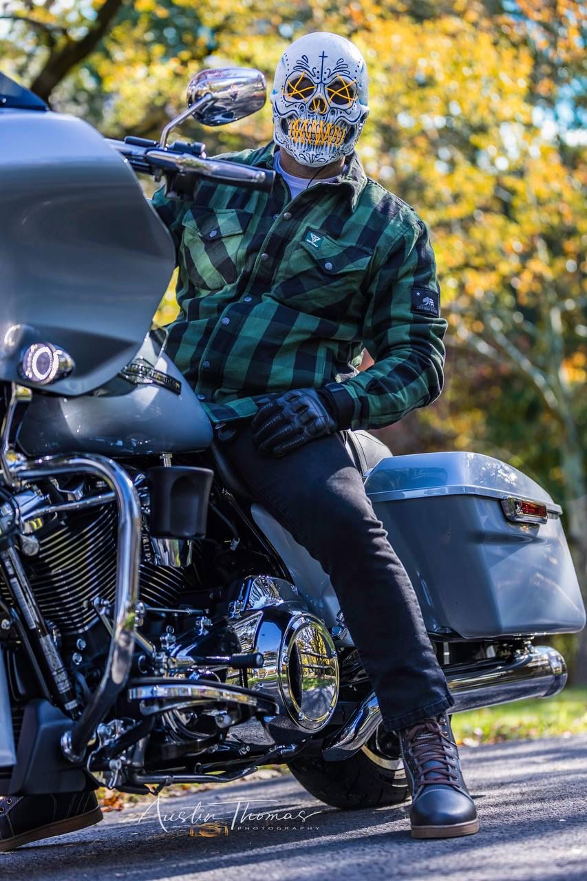 Protective Flannel Shirt - Dark Green Checkered