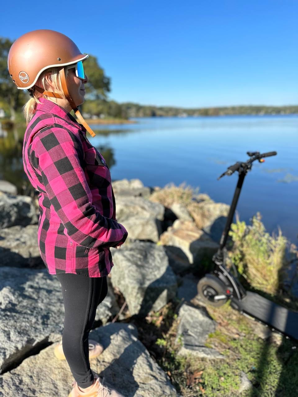 Protective Flannel Shirt for Women - Pink Checkered