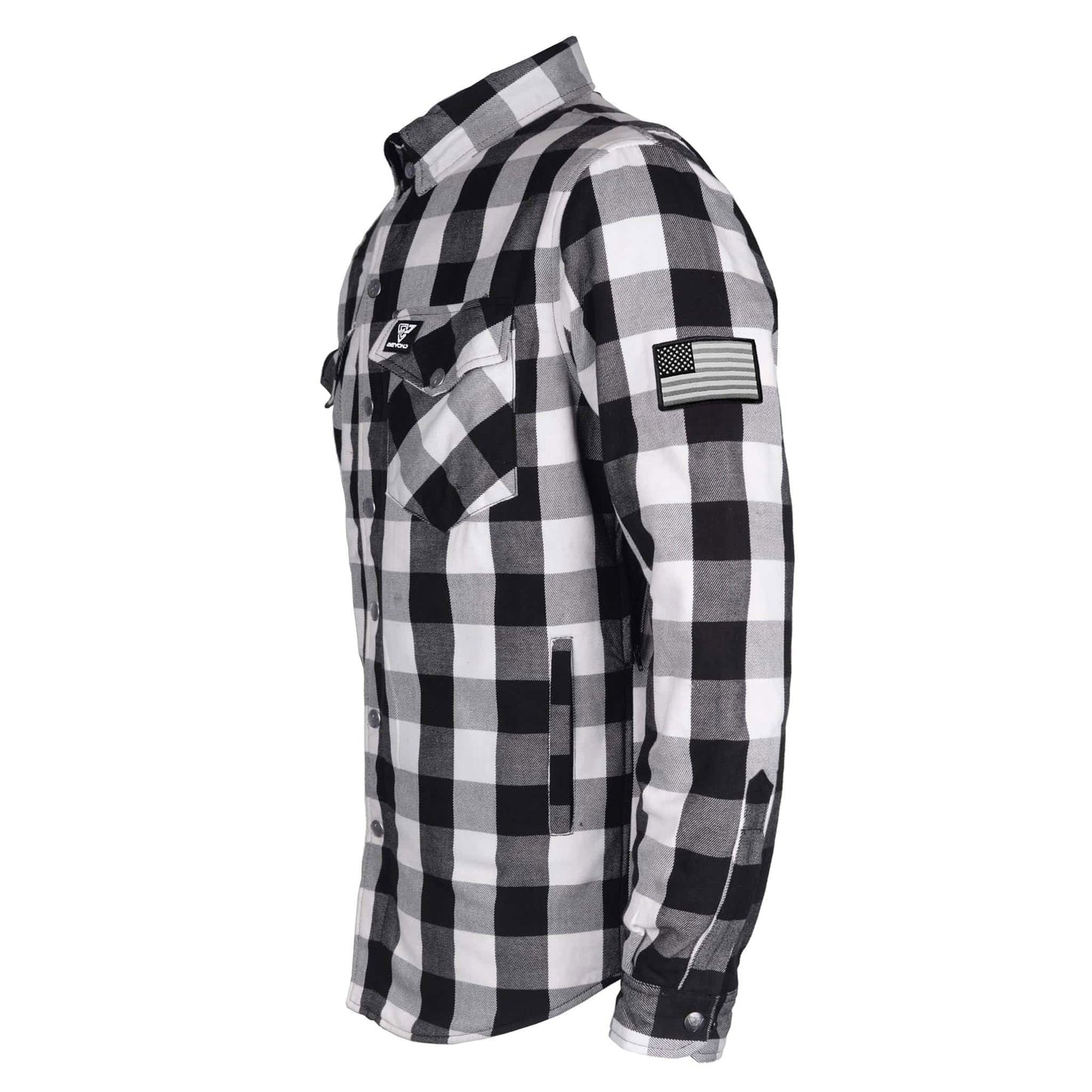 Protective Flannel Shirt - Black and White Checkered