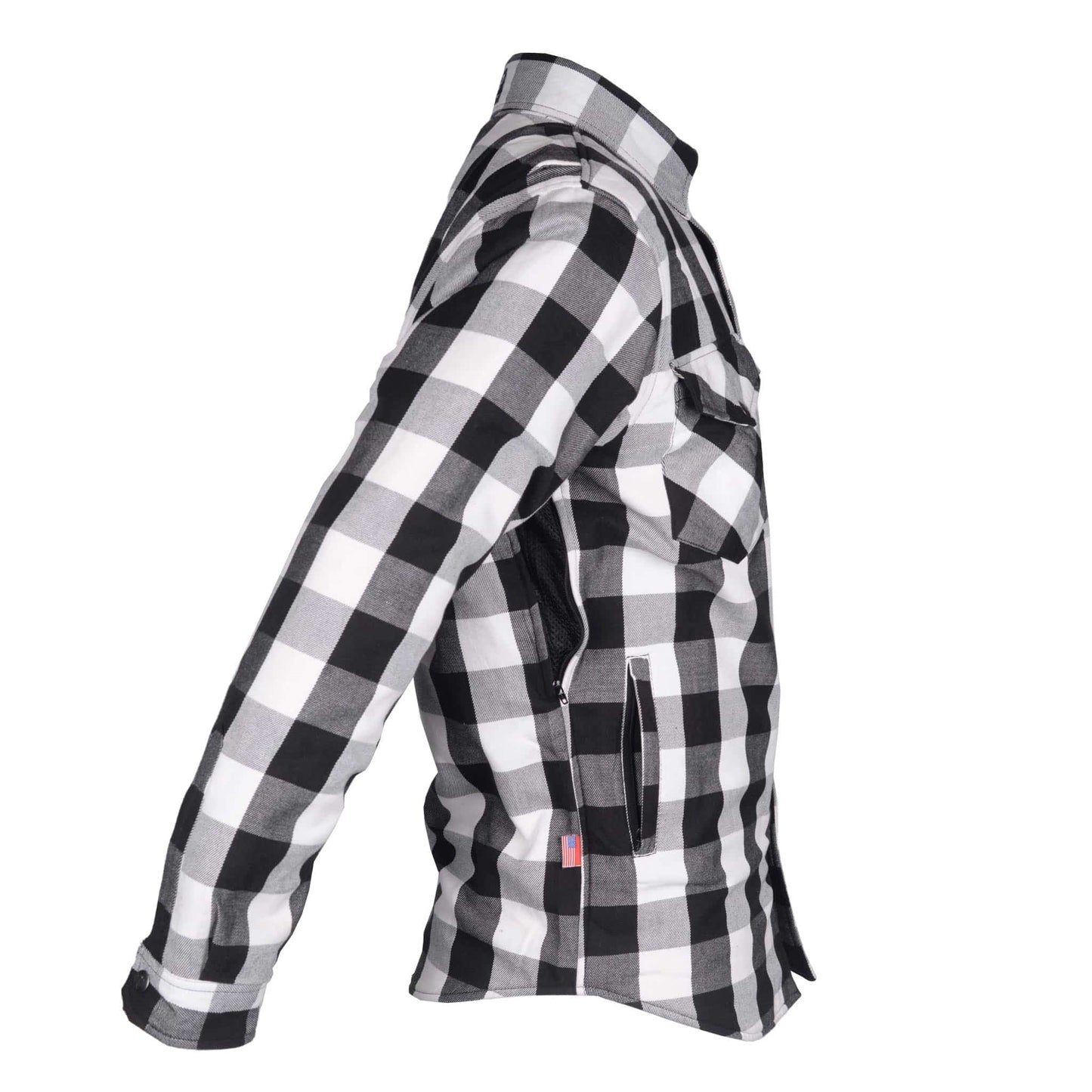 Protective Flannel Shirt - Black and White Checkered