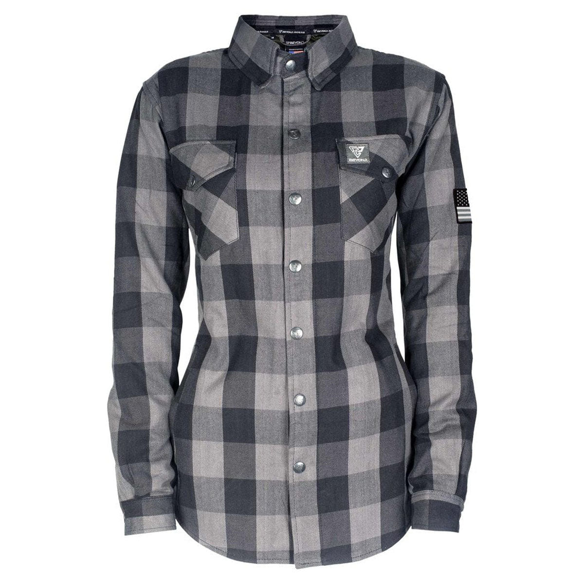 Protective Flannel Shirt for Women - Grey Checkered