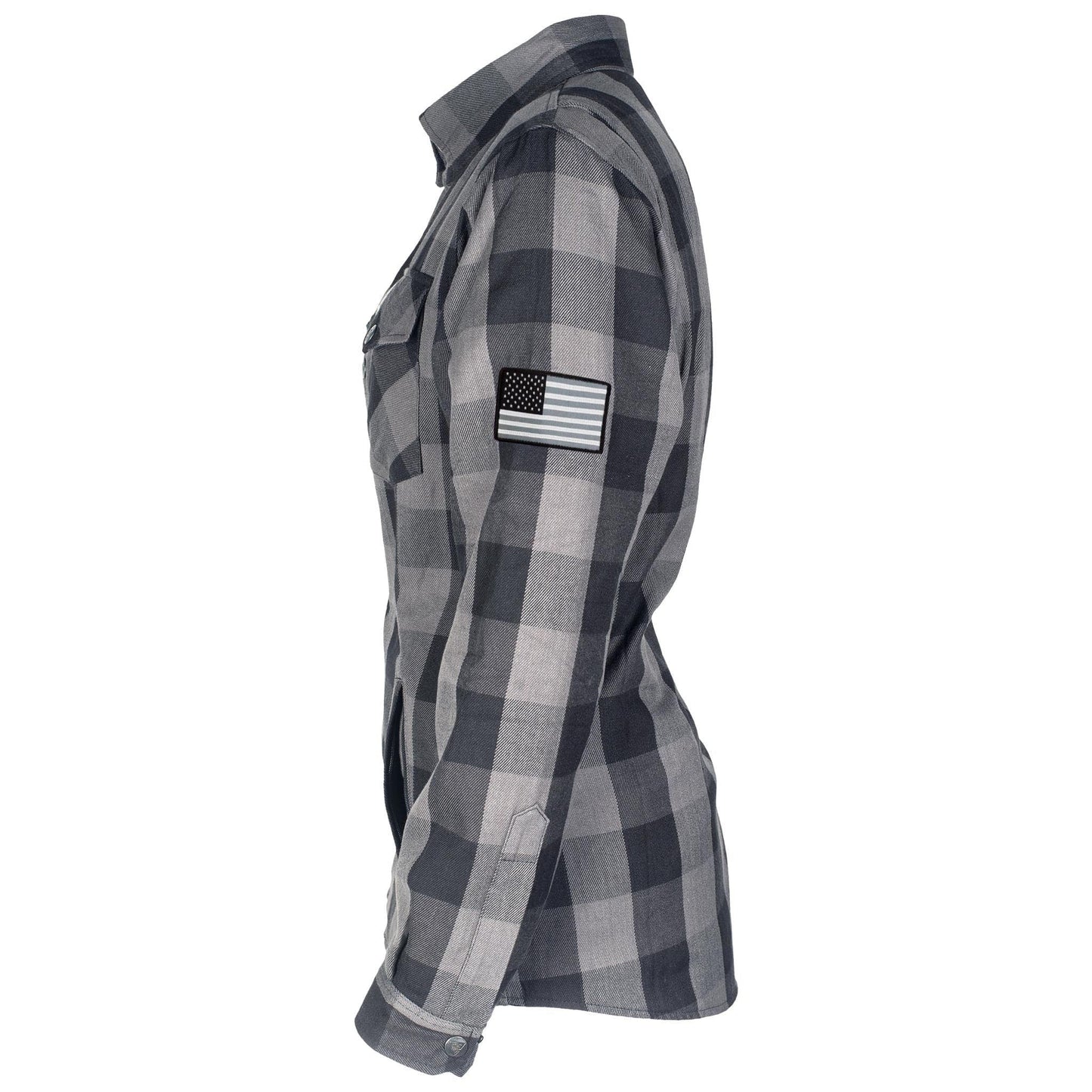 Protective Flannel Shirt for Women - Grey Checkered