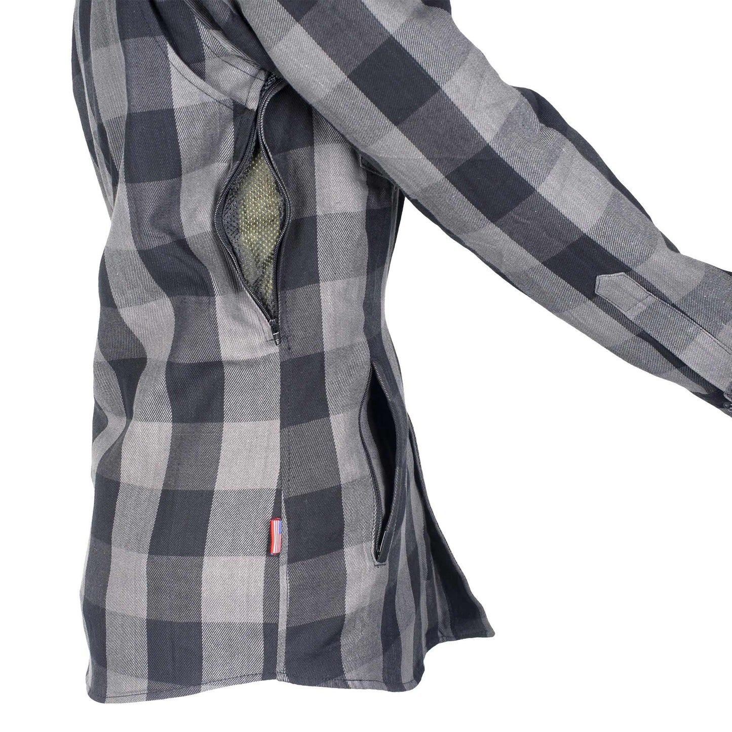 Protective Flannel Shirt for Women - Grey Checkered