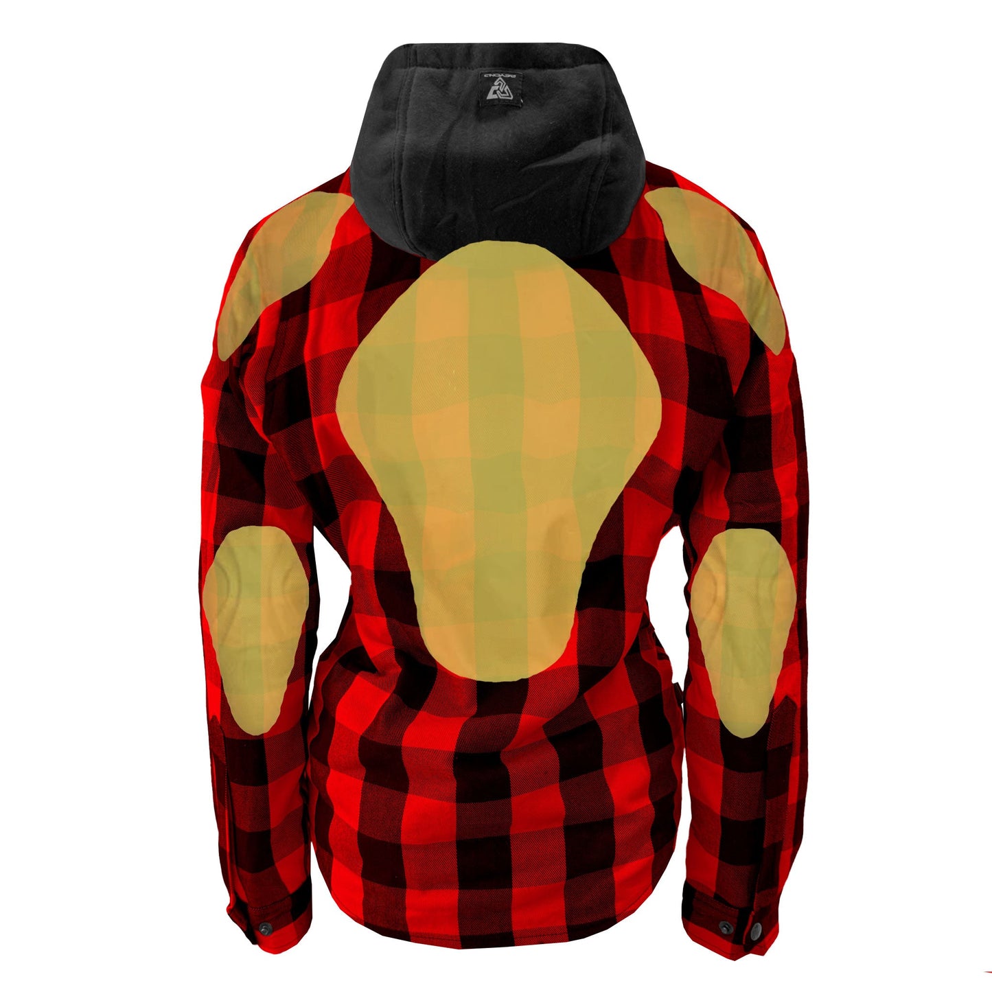 Protective Flannel Hoodie for Women - Red and Black Checkered