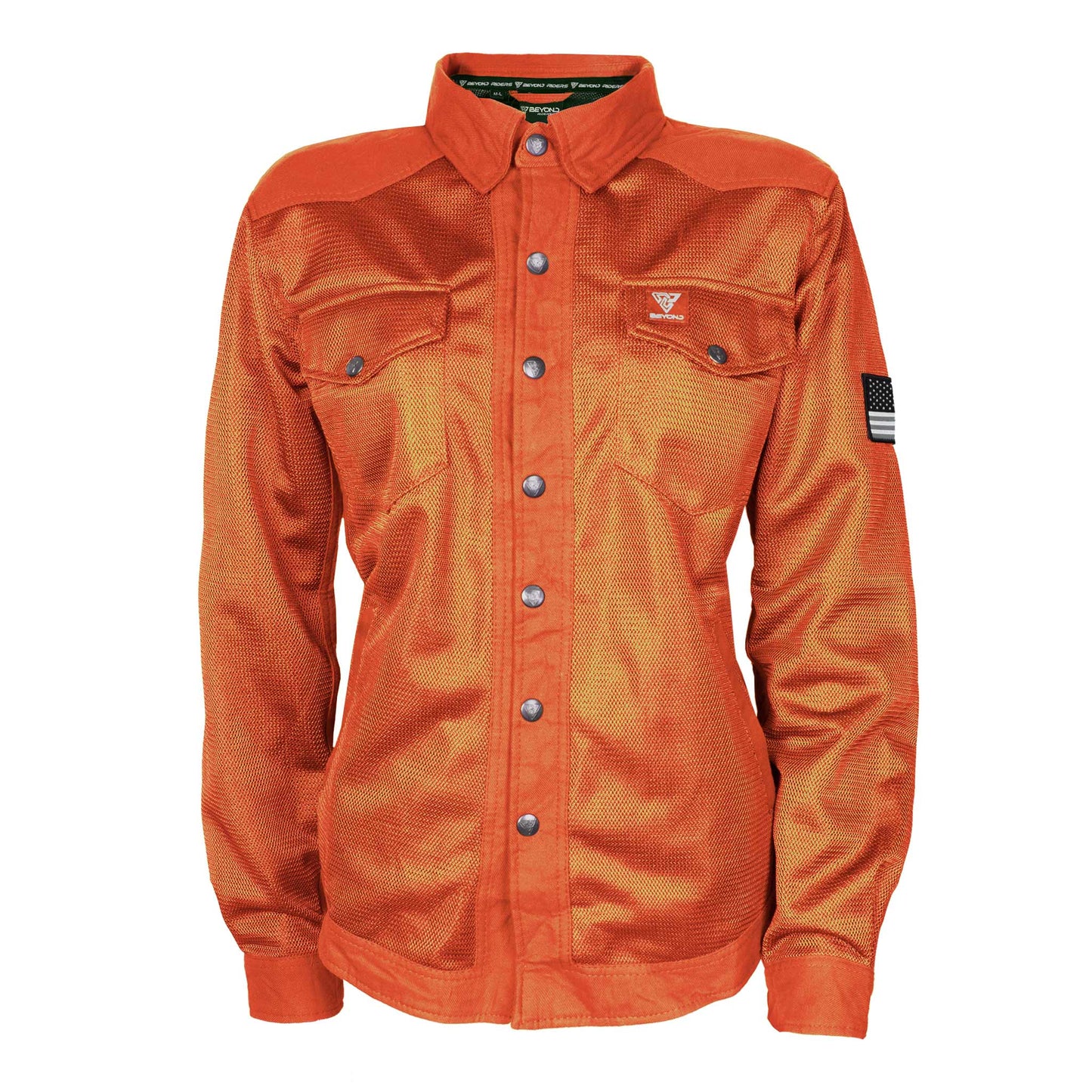 Protective Summer Mesh Shirt for Women - Orange Solid