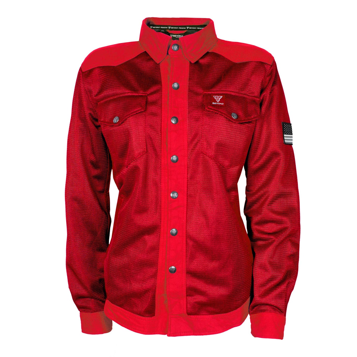 Protective Summer Mesh Shirt for Women - Red Solid