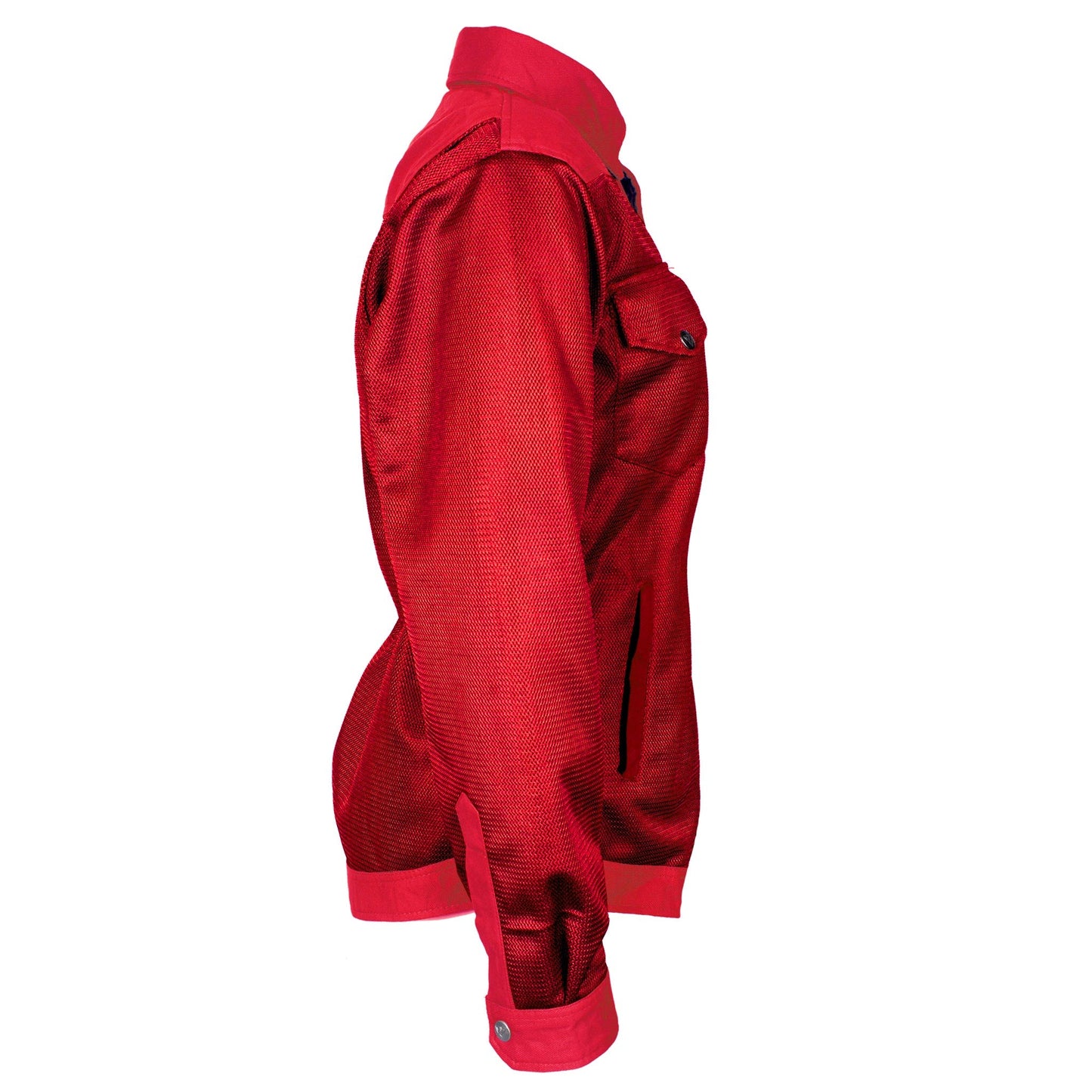 Protective Summer Mesh Shirt for Women - Red Solid