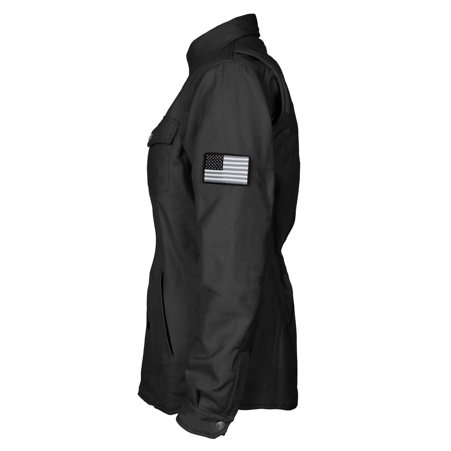 Protective Flannel Shirt for Women - Black Solid