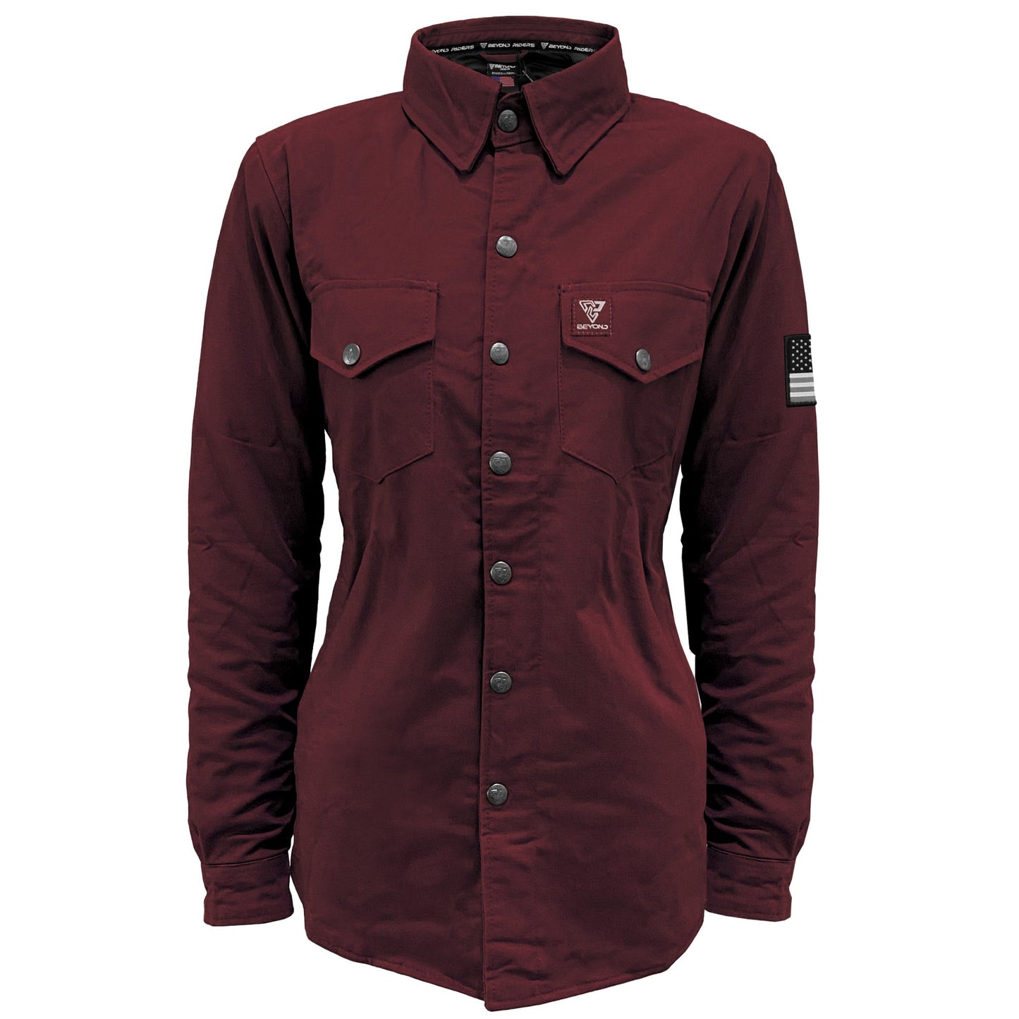 Protective Canvas Jacket for Women - Red Maroon