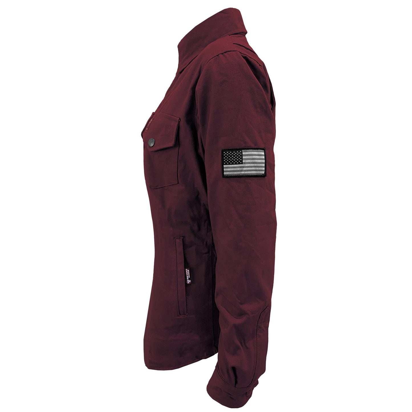 Protective Canvas Jacket for Women - Red Maroon