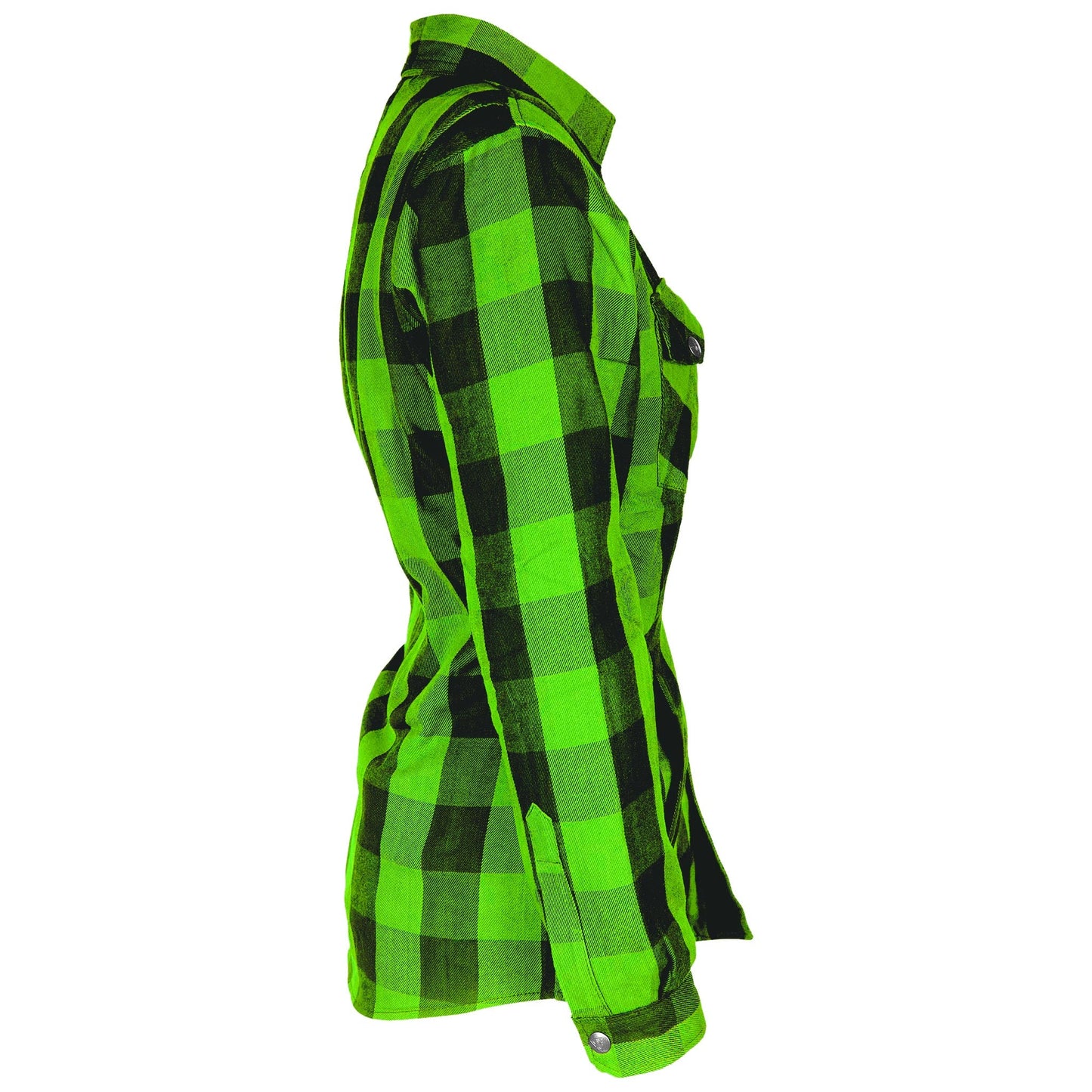 Protective Flannel Shirt for Women - Green Checkered