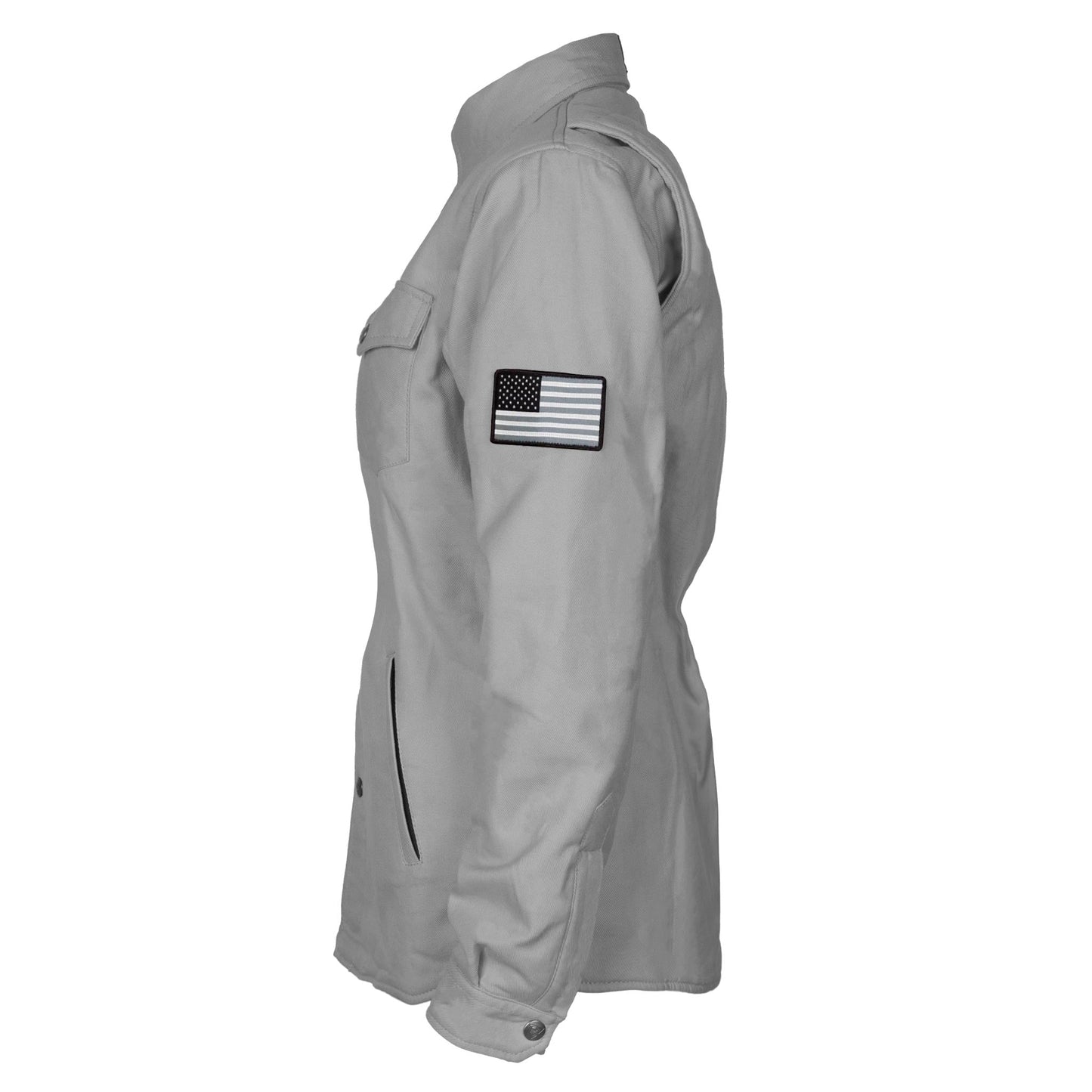 Protective Flannel Shirt for Women - Grey Solid