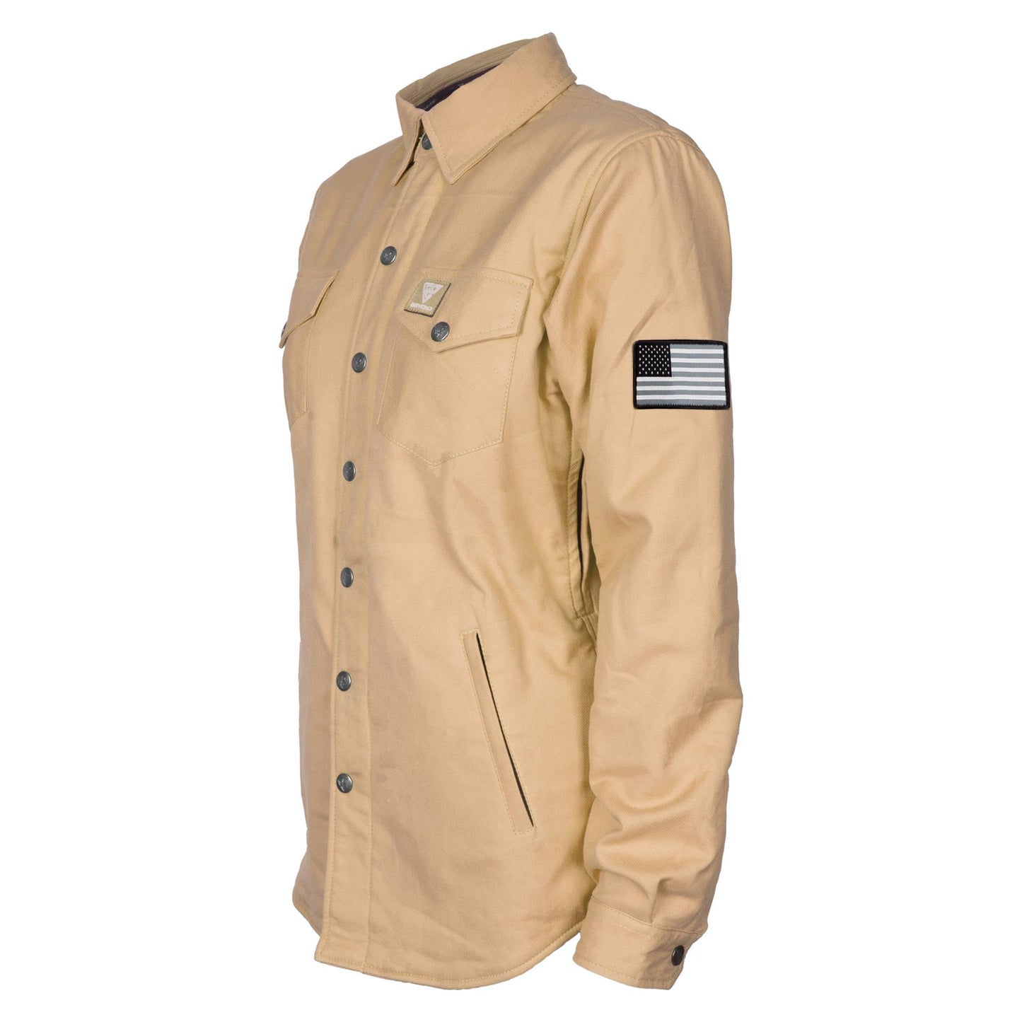 Protective Flannel Shirt for Women - Khaki Solid