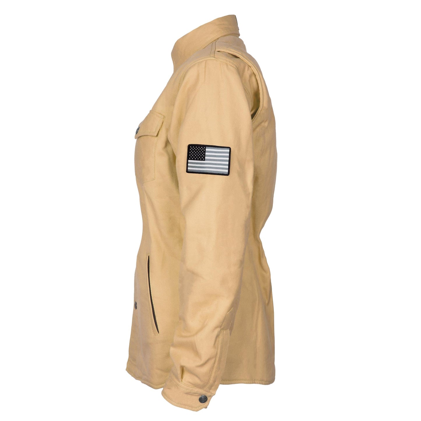 Protective Flannel Shirt for Women - Khaki Solid