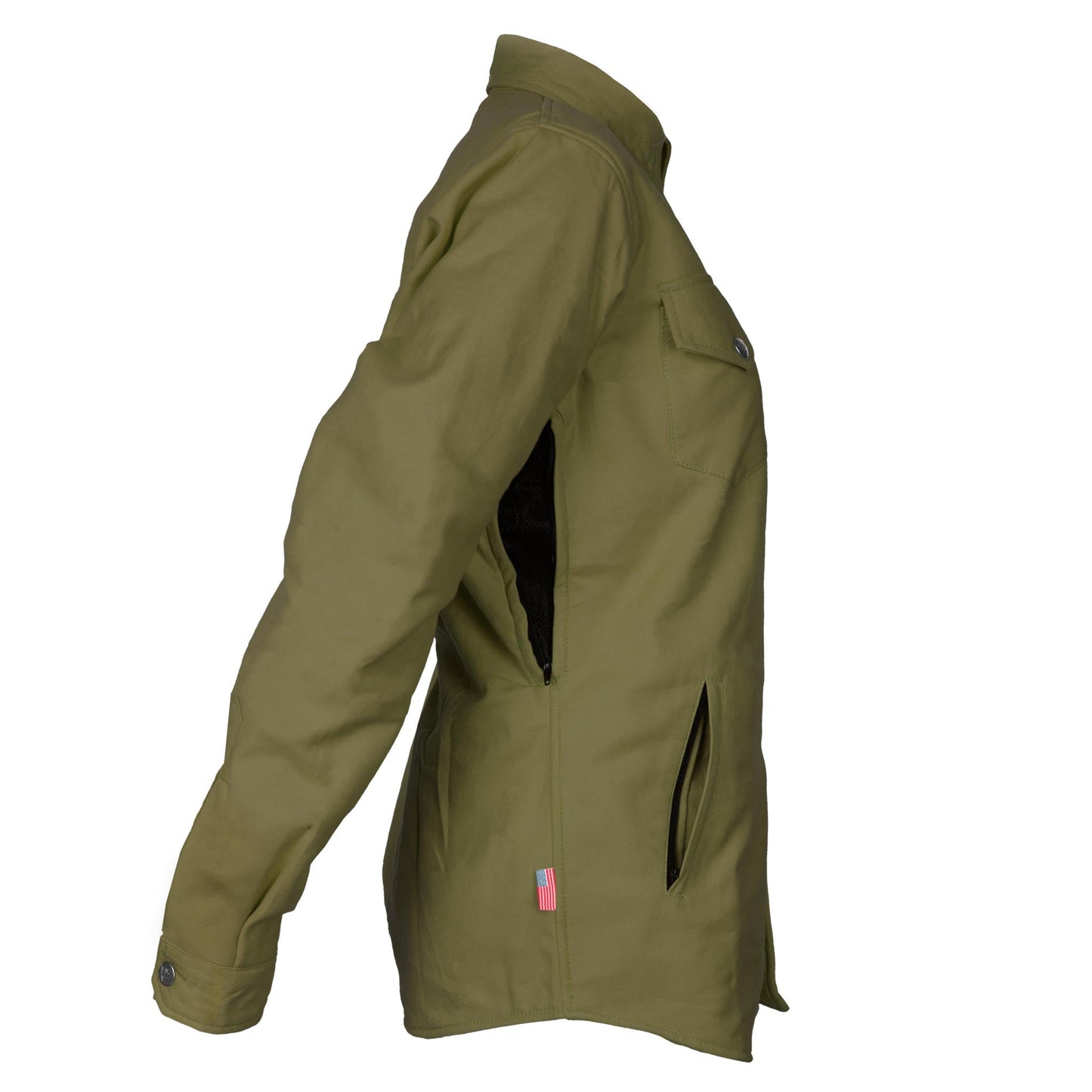 Protective Flannel Shirt for Women - Army Green Solid