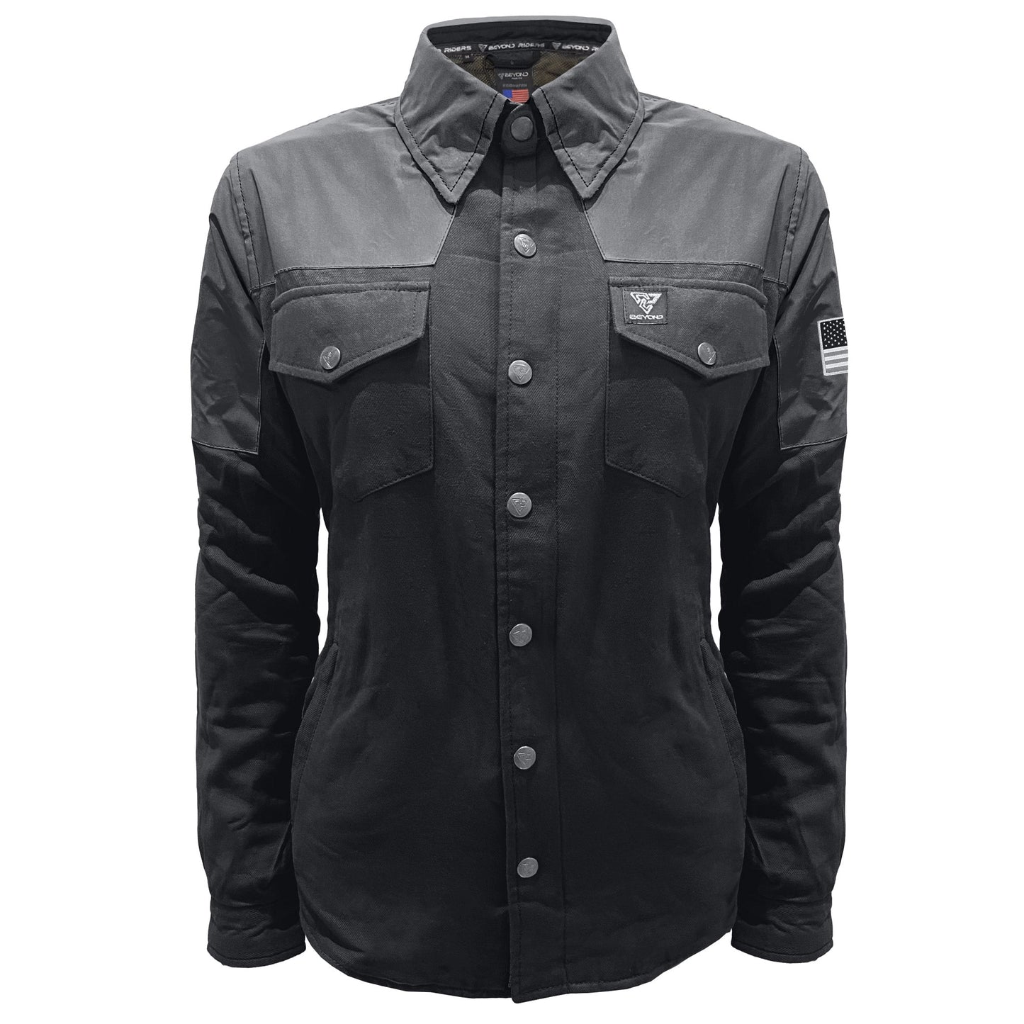 Flannel Reflective Shirt "Nightfall Nebula" for Women - Black