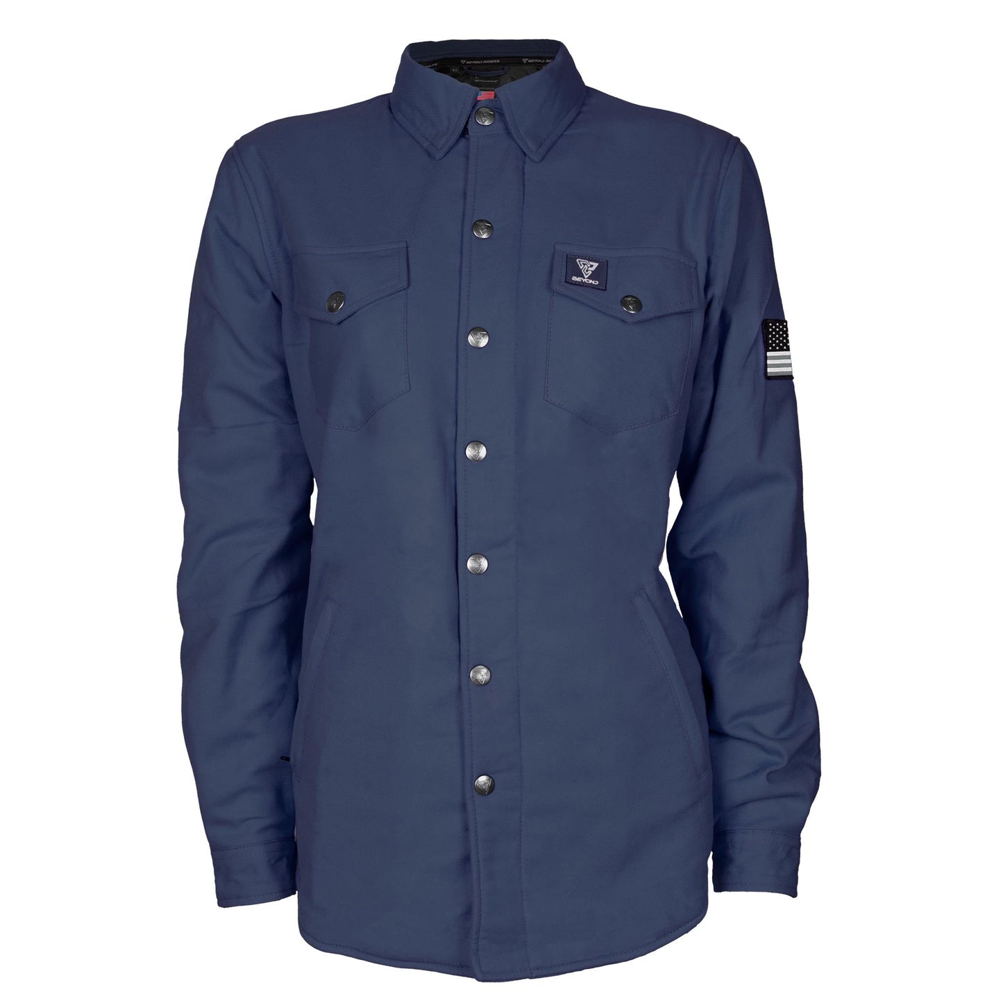 Protective Flannel Shirt for Women - Navy Blue Solid