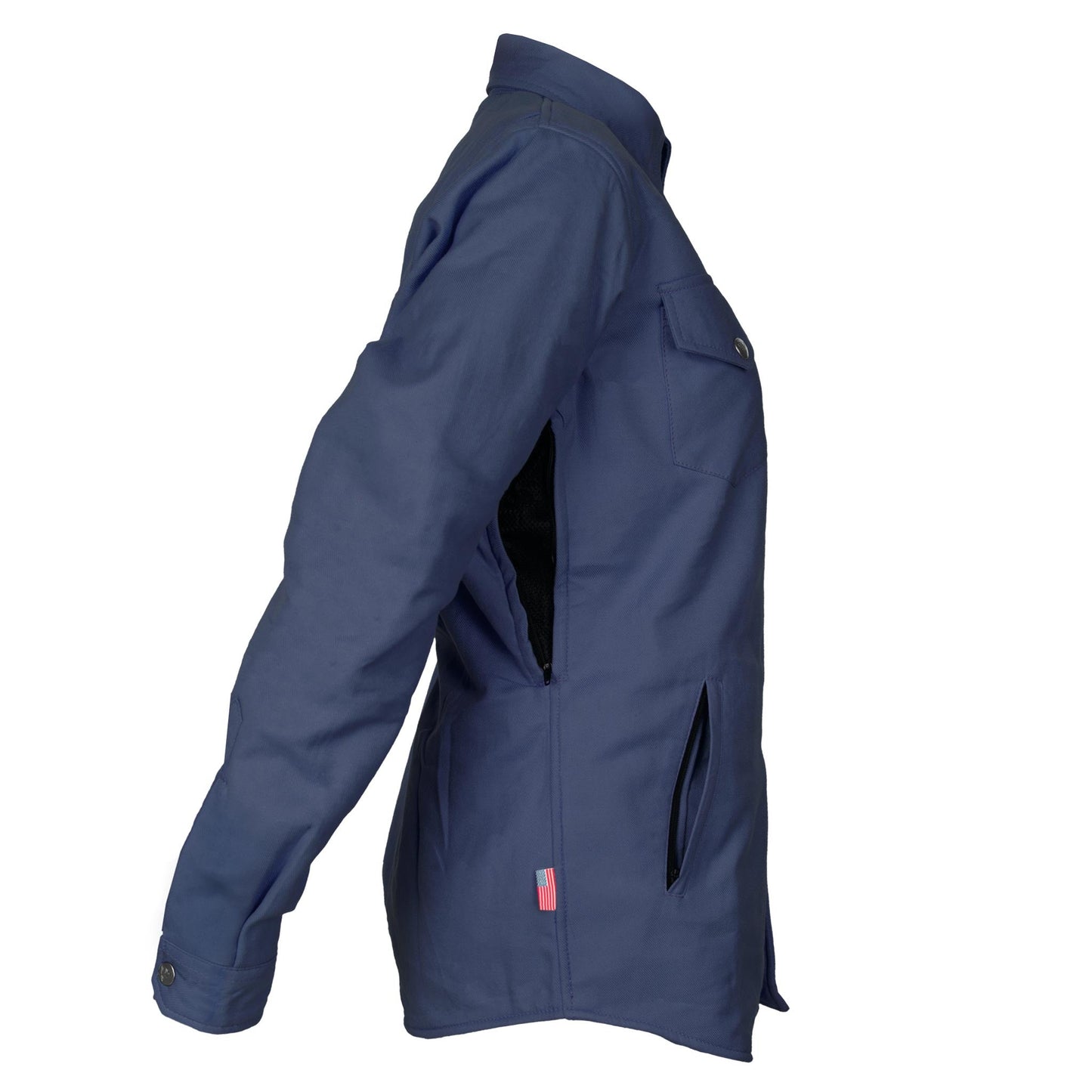 Protective Flannel Shirt for Women - Navy Blue Solid