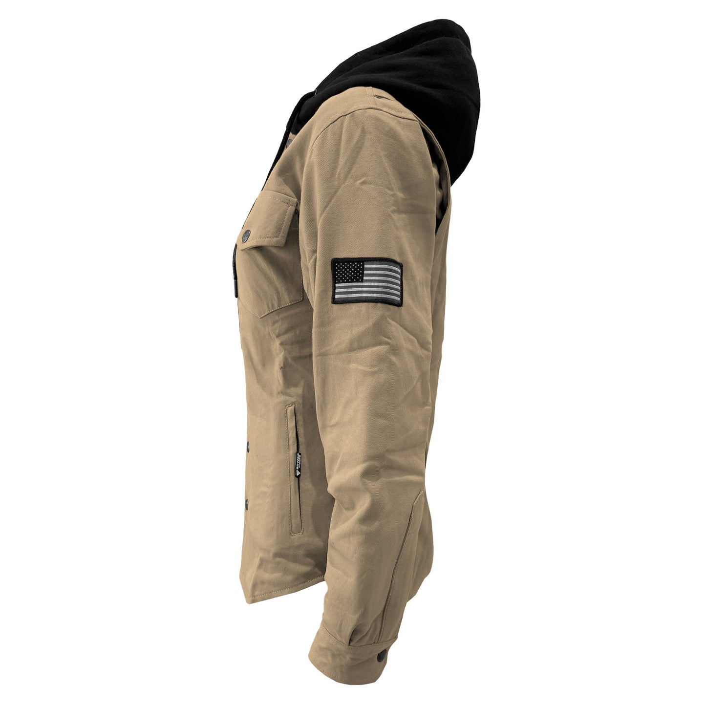 Protective Flannel Hoodie For Women - Khaki Solid