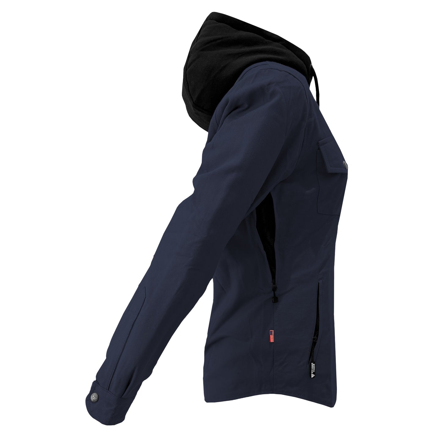 Protective Flannel Hoodie For Women - Navy Blue Solid