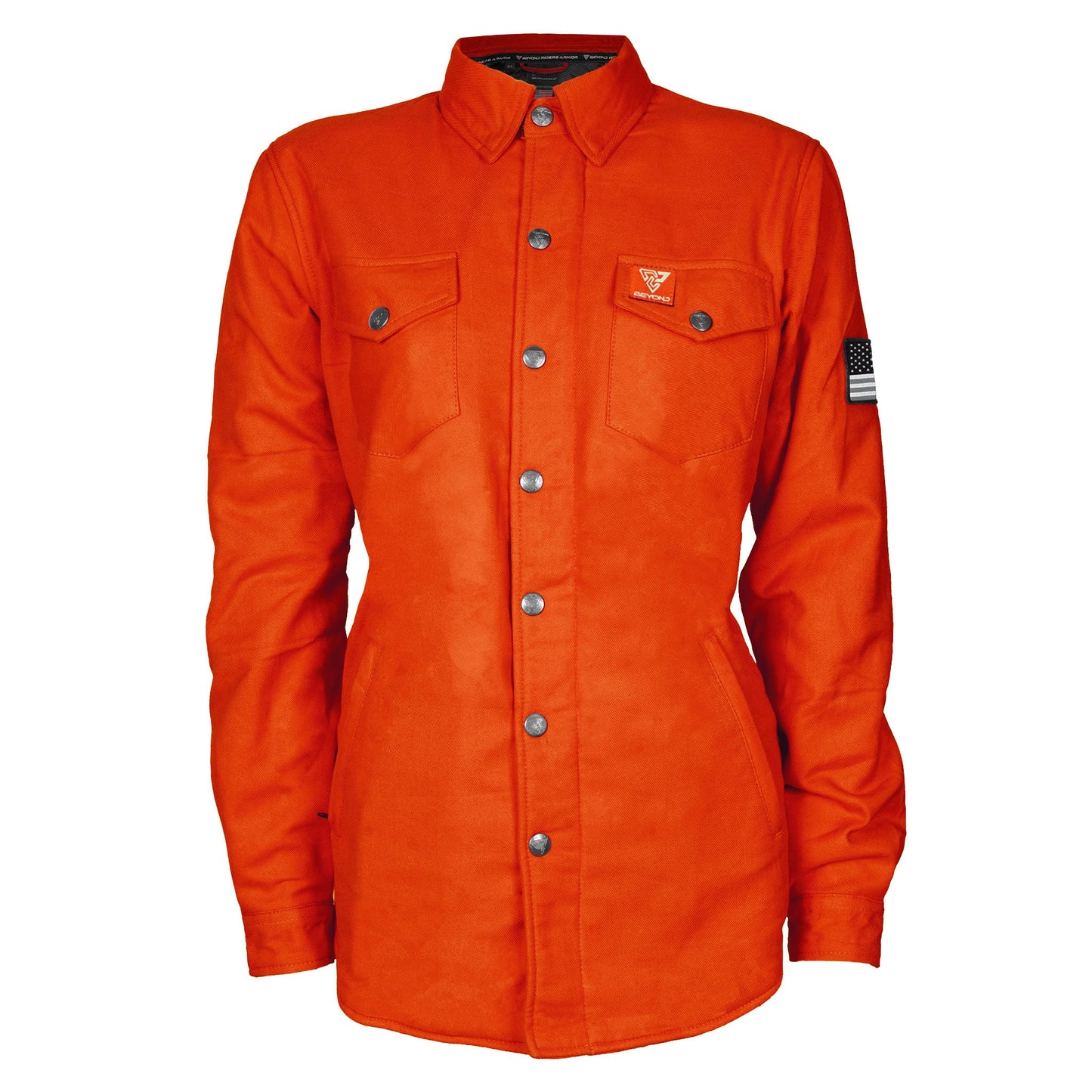 Protective Flannel Shirt for Women - Orange Solid