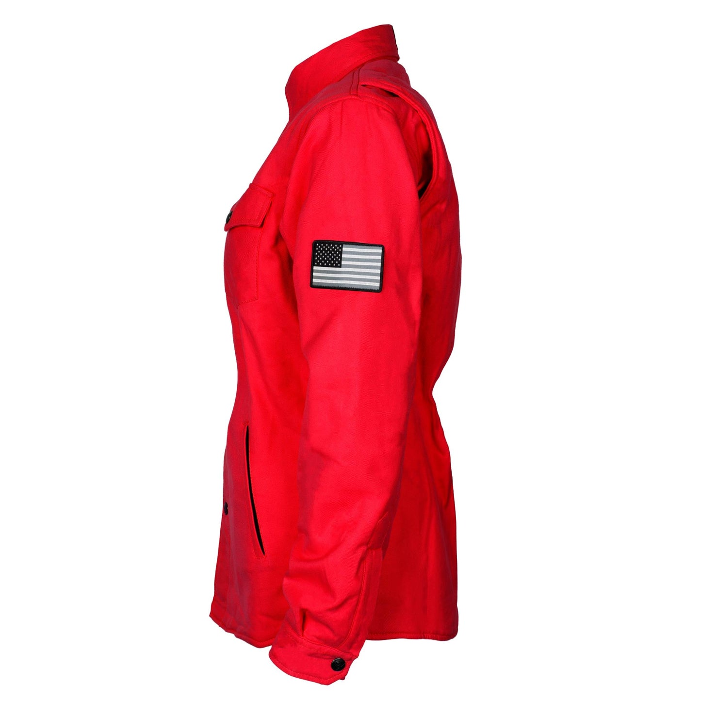 Protective Flannel Shirt for Women - Red Solid