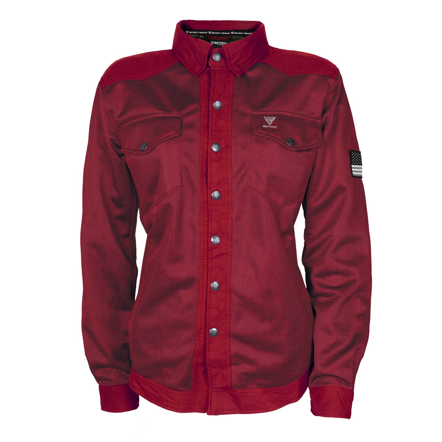 Protective Summer Mesh Shirt for Women - Red Maroon Solid