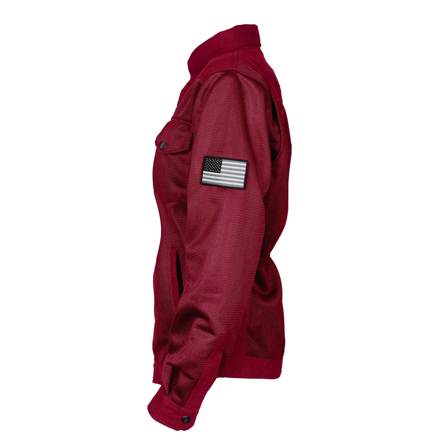 Protective Summer Mesh Shirt for Women - Red Maroon Solid