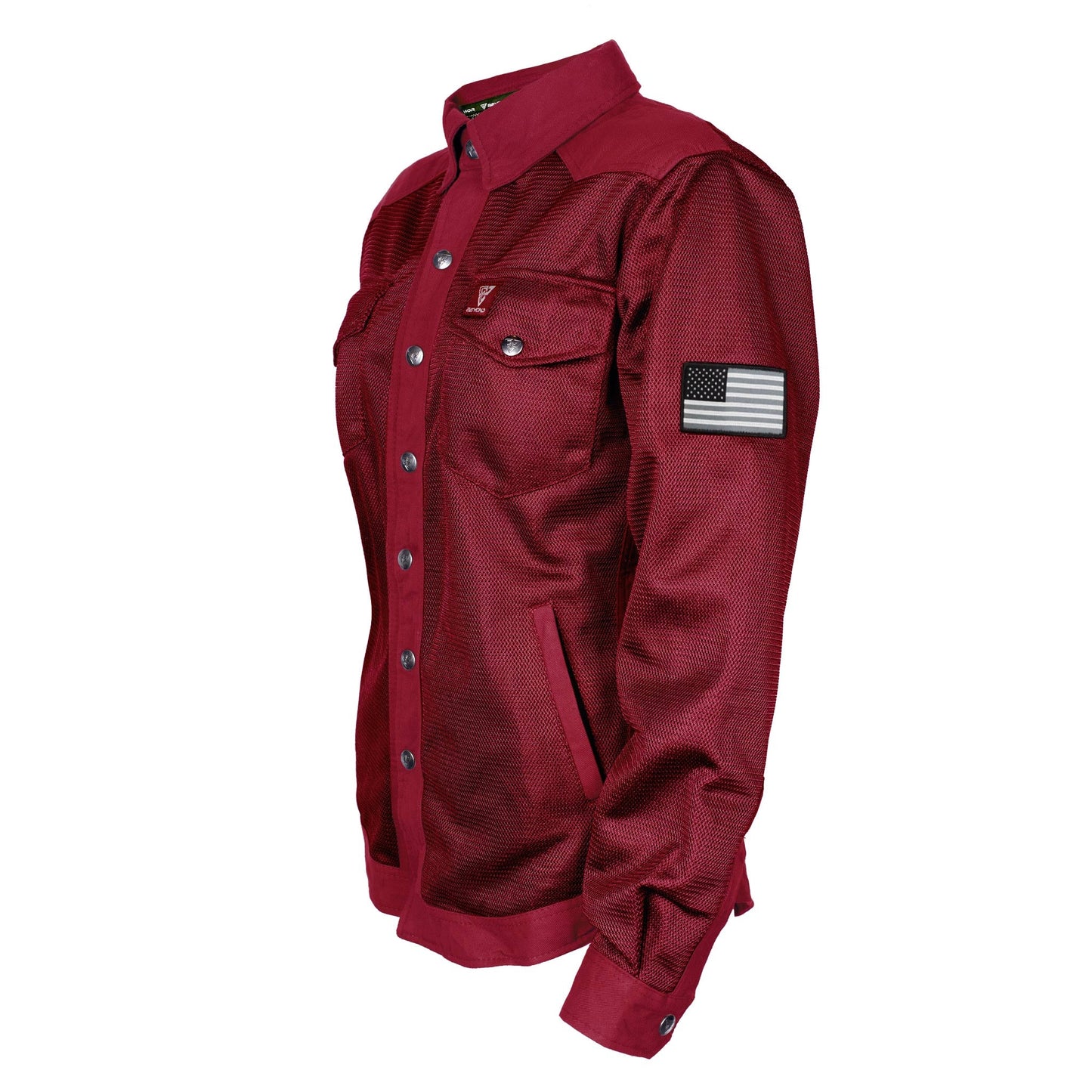 Protective Summer Mesh Shirt for Women - Red Maroon Solid