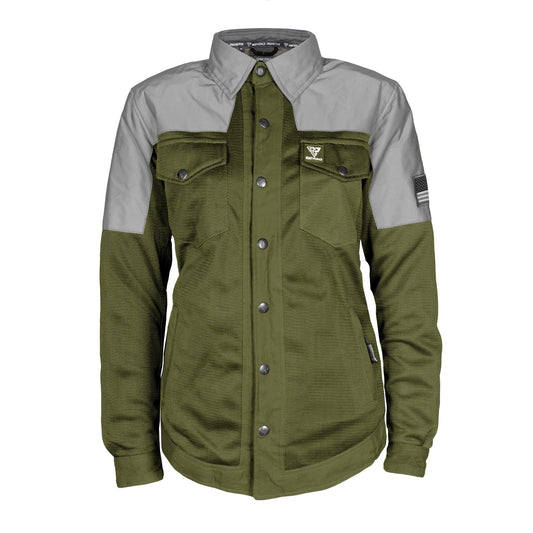 Summer Mesh Reflective Shirt Army Green Eclipse for Women