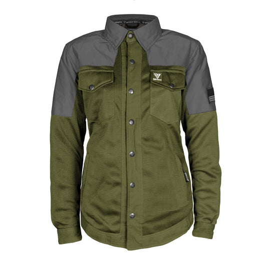 Summer Mesh Reflective Shirt Army Green Nebula for Women