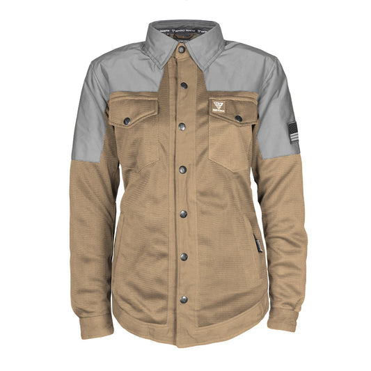 Summer Mesh Reflective Shirt Camel Eclipse for Women