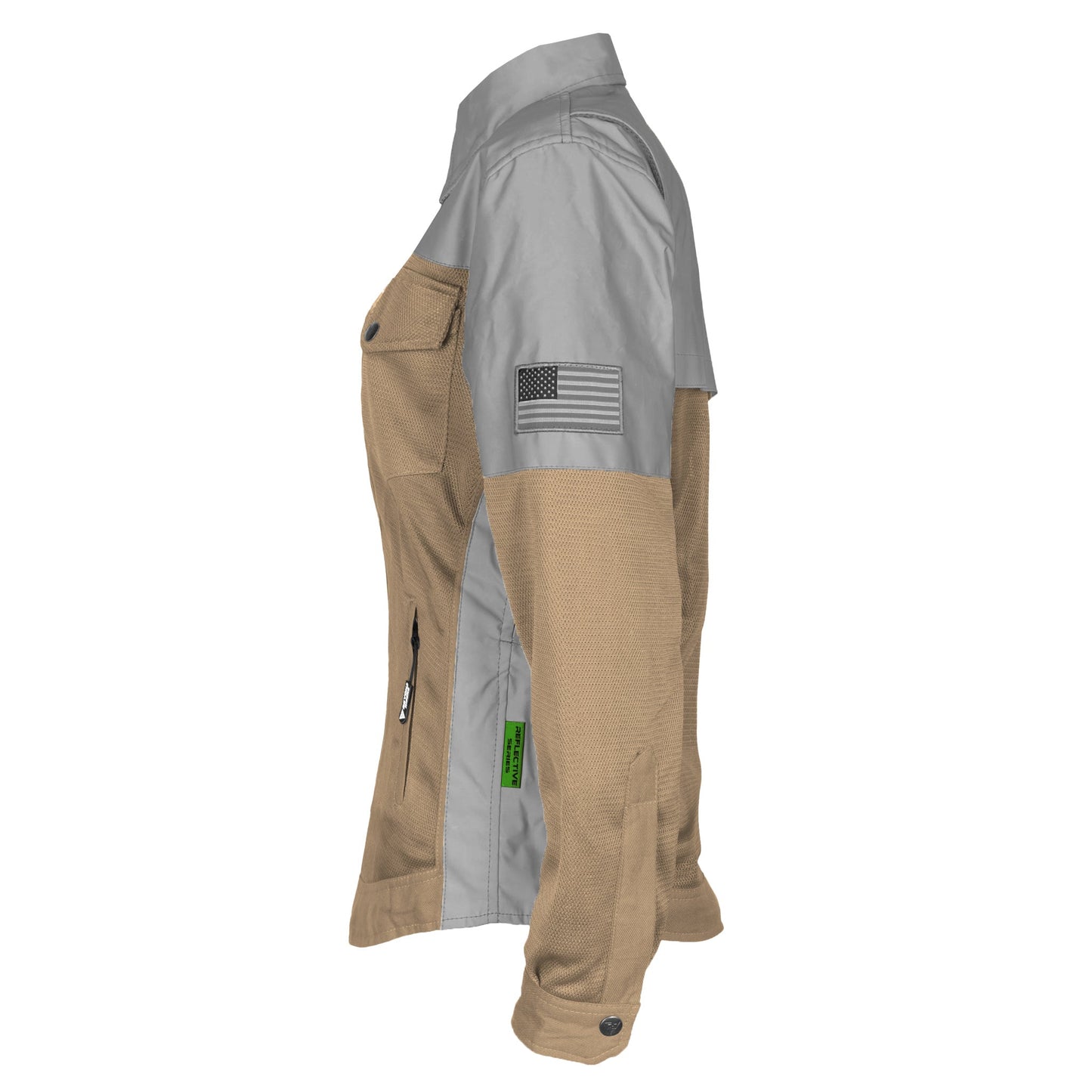 Summer Mesh Reflective Shirt Camel Eclipse for Women