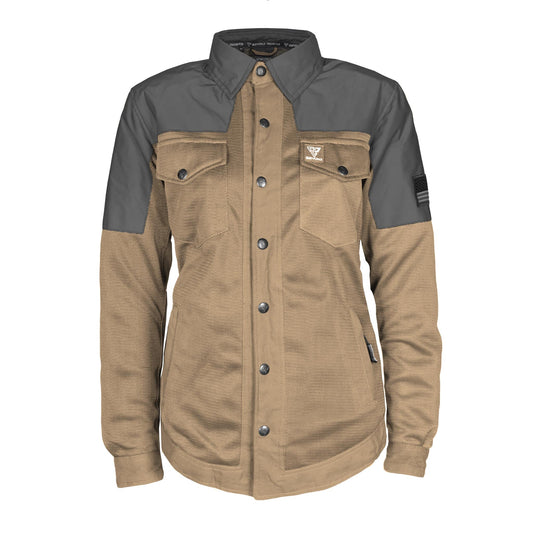 Summer Mesh Reflective Shirt Camel Nebula for Women