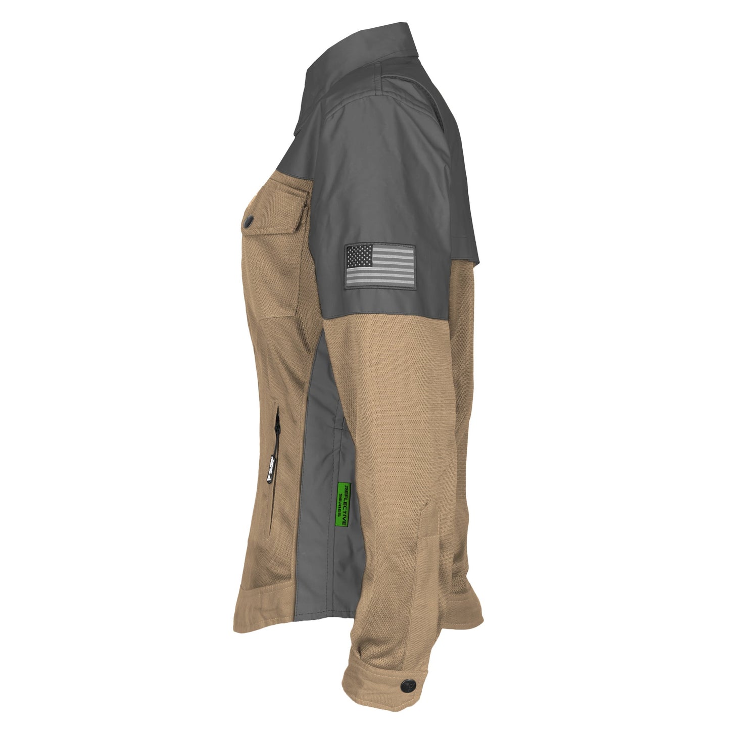 Summer Mesh Reflective Shirt Camel Nebula for Women