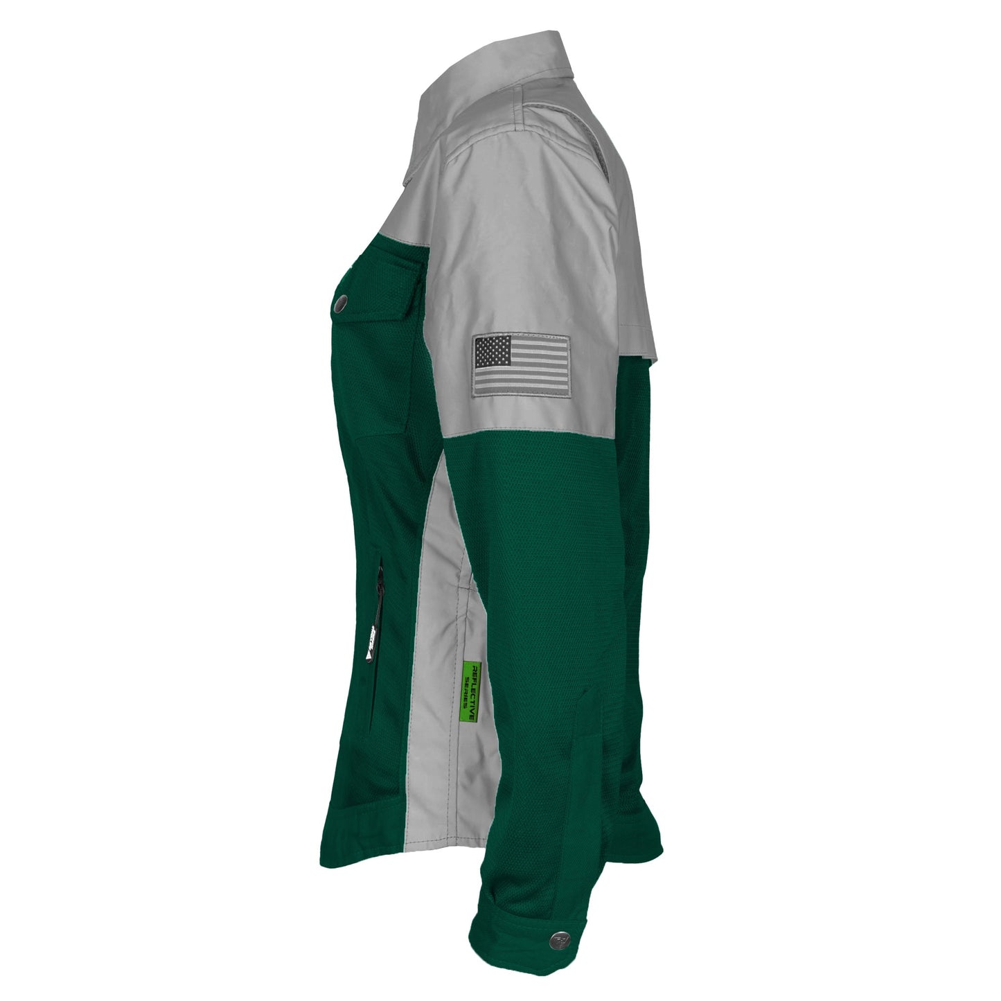 Summer Mesh Reflective Shirt Dark Green Eclipse for Women