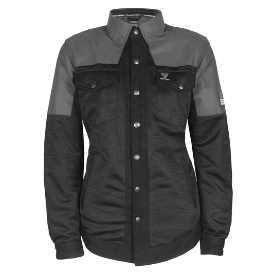 Summer Mesh Reflective Shirt "Nightfall Nebula" for Women - Black